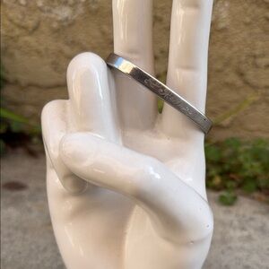 Vintage Silver Engraved Bangle Bracelet